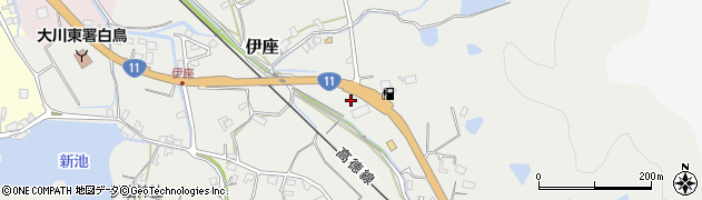 香川県東かがわ市伊座周辺の地図