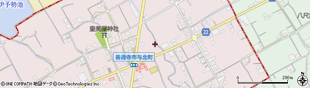 香川県善通寺市与北町990周辺の地図