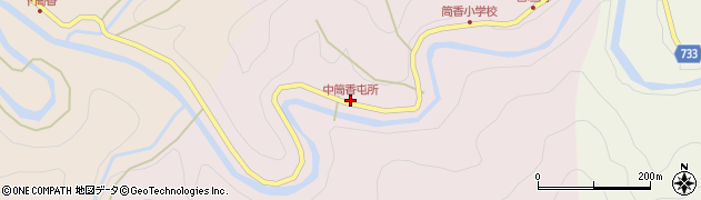 中筒香屯所周辺の地図