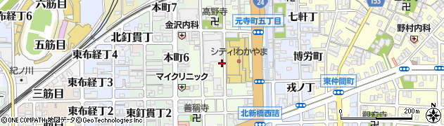 和歌山県和歌山市元寺町周辺の地図