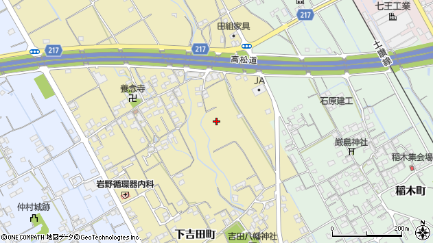 〒765-0021 香川県善通寺市下吉田町の地図