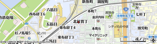 和歌山県和歌山市北釘貫丁周辺の地図