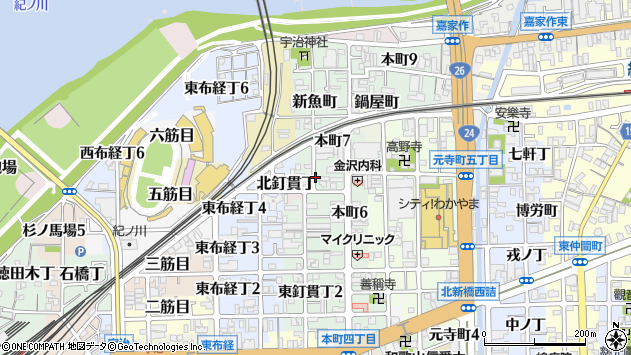 〒640-8061 和歌山県和歌山市畳屋町の地図