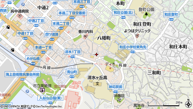 〒737-0022 広島県呉市清水の地図