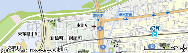 和歌山県和歌山市嘉家作丁1周辺の地図