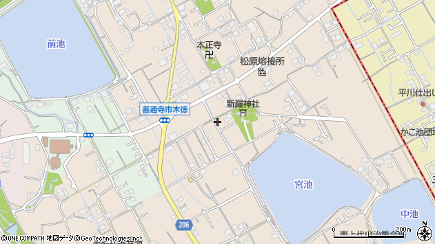 〒765-0033 香川県善通寺市木徳町の地図