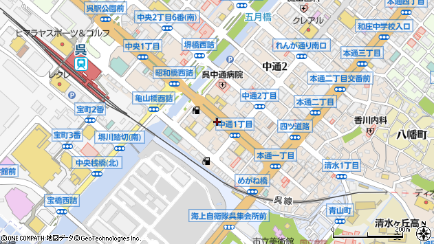 〒737-0046 広島県呉市中通の地図
