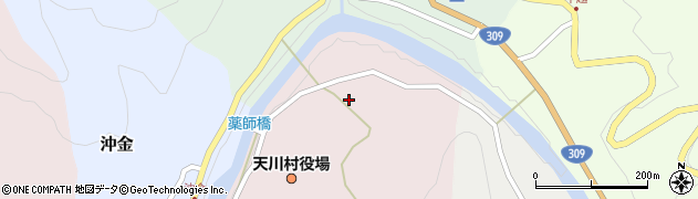 奈良県天川村（吉野郡）沢谷周辺の地図