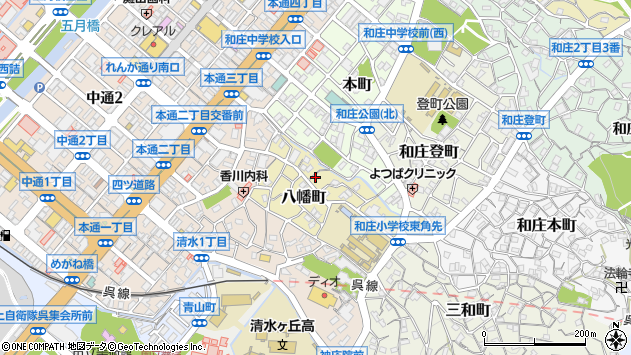 〒737-0044 広島県呉市八幡町の地図