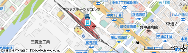 呉駅周辺の地図