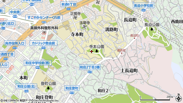 〒737-0033 広島県呉市寺本町の地図