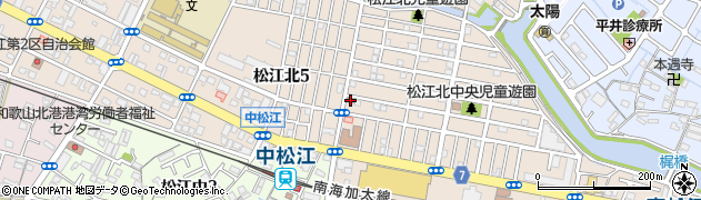 和歌山松江北郵便局周辺の地図
