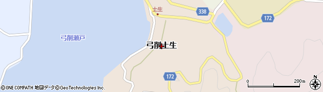 愛媛県上島町（越智郡）弓削土生周辺の地図