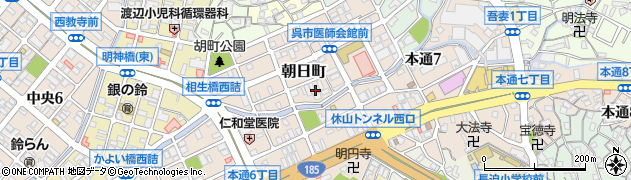 広島県呉市朝日町周辺の地図