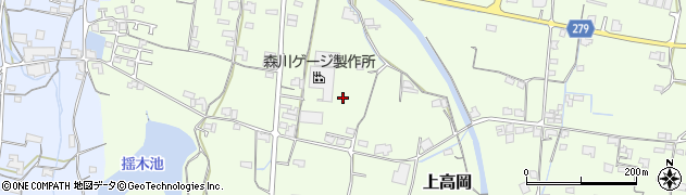 香川県三木町（木田郡）上高岡周辺の地図