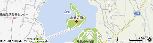 亀鶴公園周辺の地図