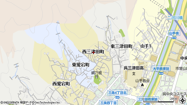〒737-0812 広島県呉市西三津田町の地図