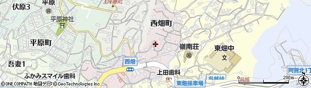 広島県呉市西畑町周辺の地図