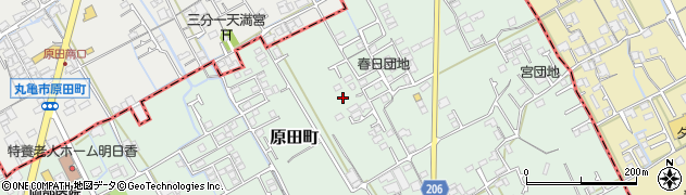 香川県善通寺市原田町周辺の地図