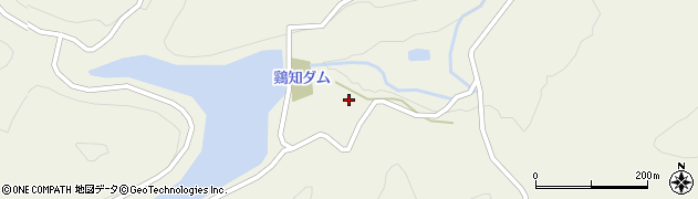 鶏知ダム周辺の地図