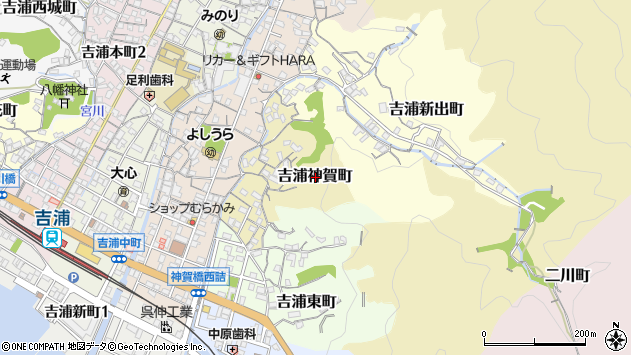 〒737-0841 広島県呉市吉浦神賀町の地図