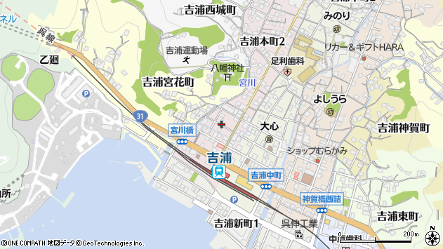 〒737-0861 広島県呉市吉浦本町の地図