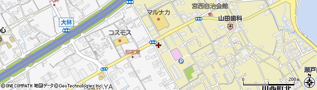 日本経済新聞・丸亀南店周辺の地図
