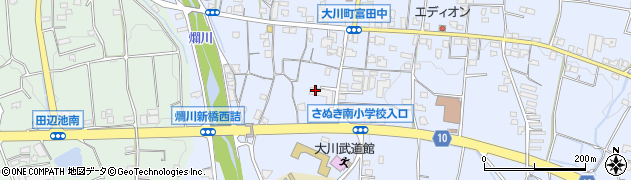 さぬき市役所　健康福祉部子育て支援課大川町児童館周辺の地図
