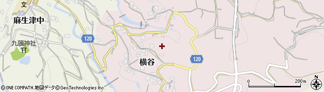 和歌山県紀の川市横谷周辺の地図