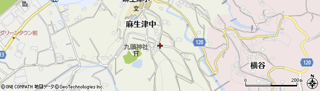 和歌山県紀の川市麻生津中周辺の地図