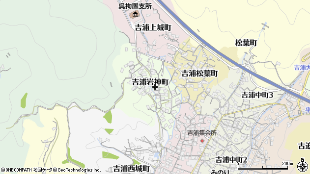 〒737-0865 広島県呉市吉浦岩神町の地図