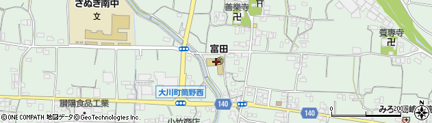 さぬき市役所　健康福祉部子育て支援課富田保育所周辺の地図