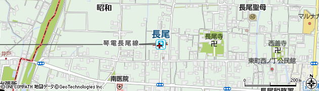 ことでん長尾駅周辺の地図