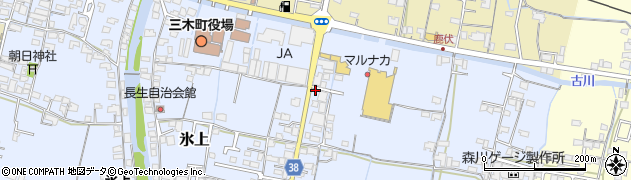 香川県木田郡三木町氷上388周辺の地図