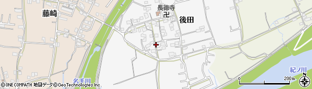 和歌山県紀の川市後田周辺の地図