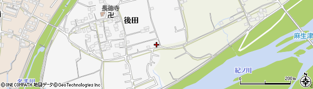 和歌山県紀の川市後田183周辺の地図