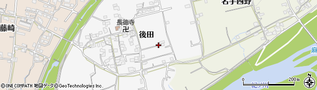 和歌山県紀の川市後田189周辺の地図