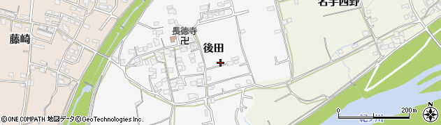 和歌山県紀の川市後田191周辺の地図