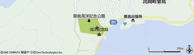 粟島海洋記念会館周辺の地図