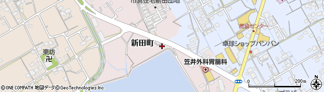 香川県丸亀市新田町33周辺の地図