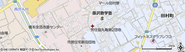 香川県丸亀市新田町74周辺の地図
