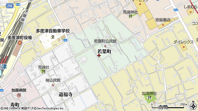 〒764-0023 香川県仲多度郡多度津町若葉町の地図