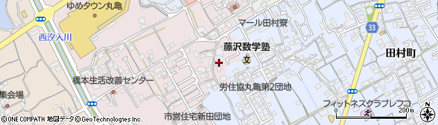 香川県丸亀市新田町77周辺の地図