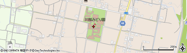香川県立川部みどり園　通所棟周辺の地図