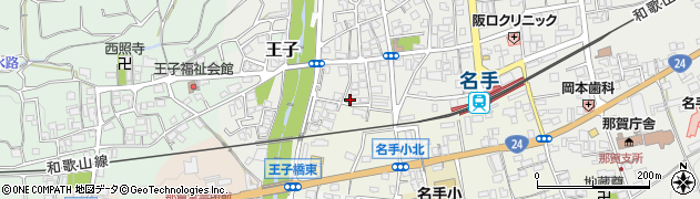 和歌山県紀の川市名手市場30周辺の地図
