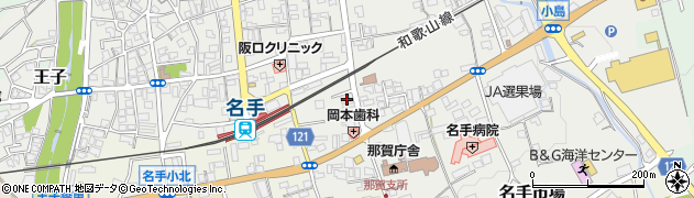 和歌山県紀の川市名手市場119周辺の地図