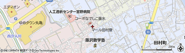 香川県丸亀市新田町225周辺の地図