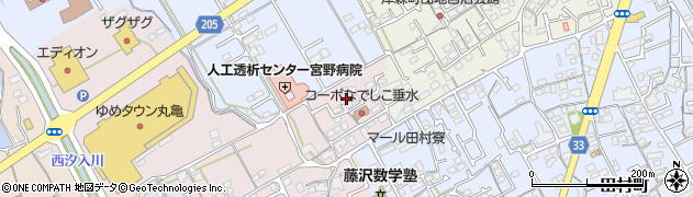 香川県丸亀市新田町232-2周辺の地図