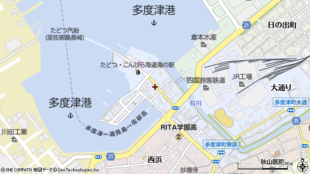 〒764-0016 香川県仲多度郡多度津町東浜の地図