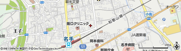 和歌山県紀の川市名手市場108周辺の地図